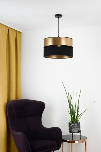 Brilagi - Lampadario a sospensione con filo ROYAL 1xE27/15W/230V diametro 40 cm nero/oro