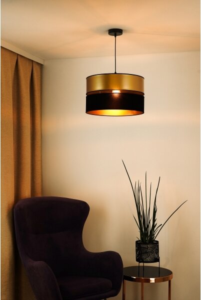 Brilagi - Lampadario a sospensione con filo ROYAL 1xE27/15W/230V diametro 40 cm nero/oro