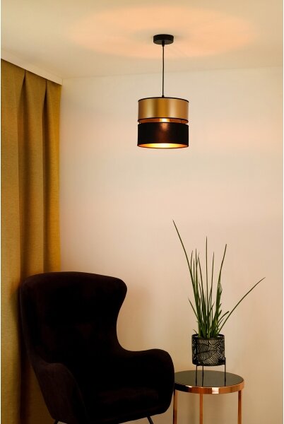 Brilagi - Lampadario a sospensione con filo ROYAL 1xE27/15W/230V diametro 25 cm nero/oro