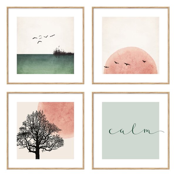 Quadri in set di 4 pezzi 30x30 cm Calm - knor