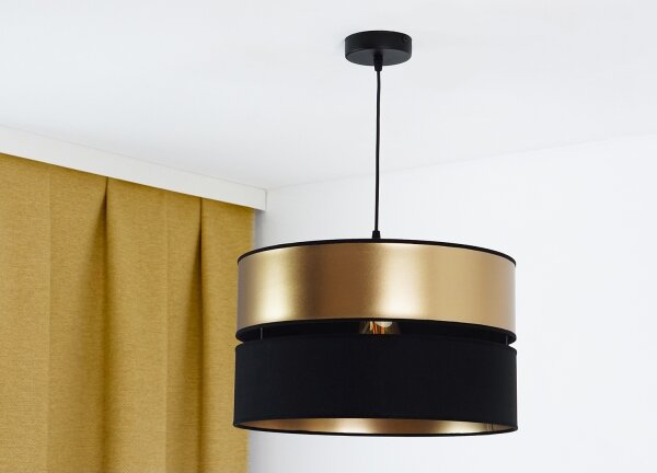 Brilagi - Lampadario a sospensione con filo ROYAL 1xE27/15W/230V diametro 40 cm nero/oro