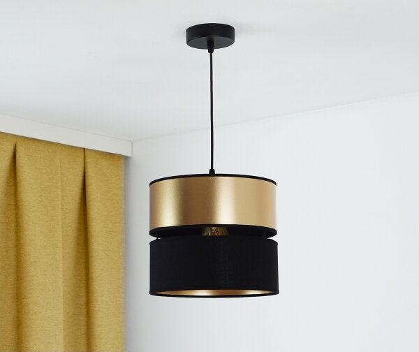 Brilagi - Lampadario a sospensione con filo ROYAL 1xE27/15W/230V diametro 25 cm nero/oro