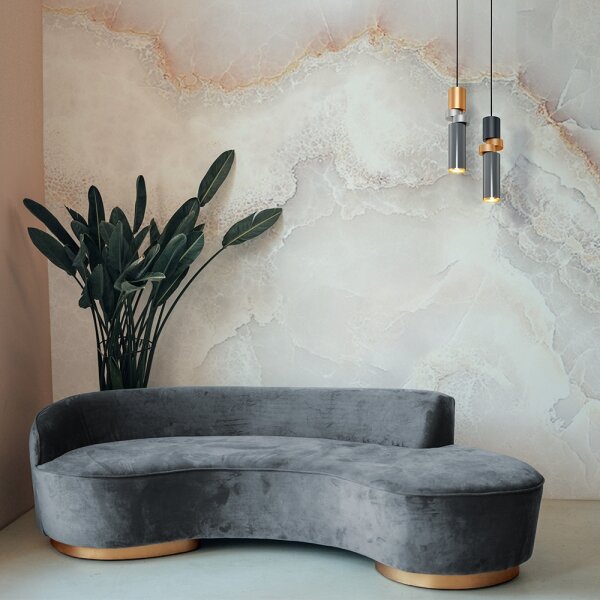 Maytoni MOD303PL-01CFL2 - Lampadario a sospensione con filo PALETTE 1xGU10/40W/230V grigio/oro