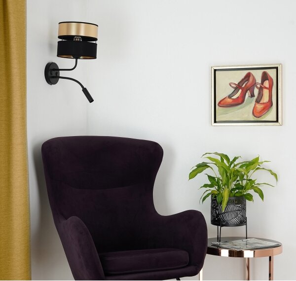 Brilagi - Applique ROYAL 1xE27/15W/230V + 1xG9/3W nero/oro