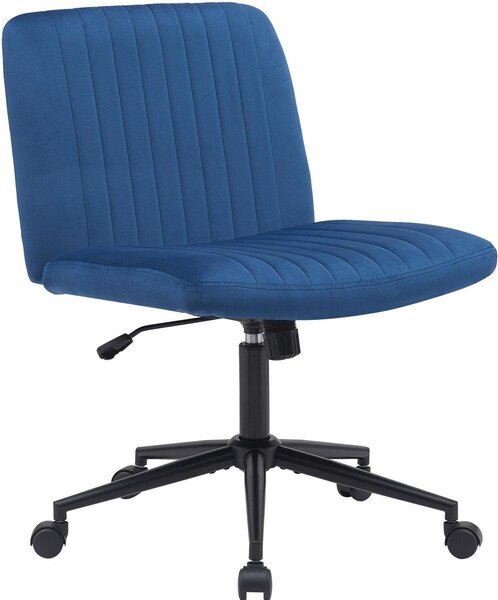 Sedia da ufficio - Sedia ergonomica girevole - Regolabile in altezza e girevole a 360 gradi | Colore: Blu | Materiale: Morbido