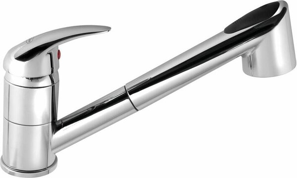 Miscelatore da cucina con doccetta estraibile, cromo