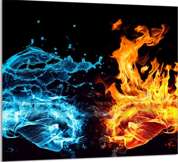 PIATTO IN VETRO PER CUCINA 65x60 Fuoco