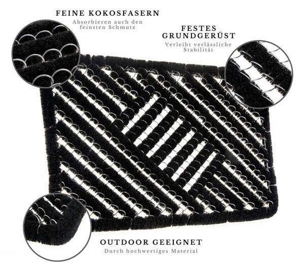 Stuoia di cocco 40x60 cm Coco Black - Hanse Home