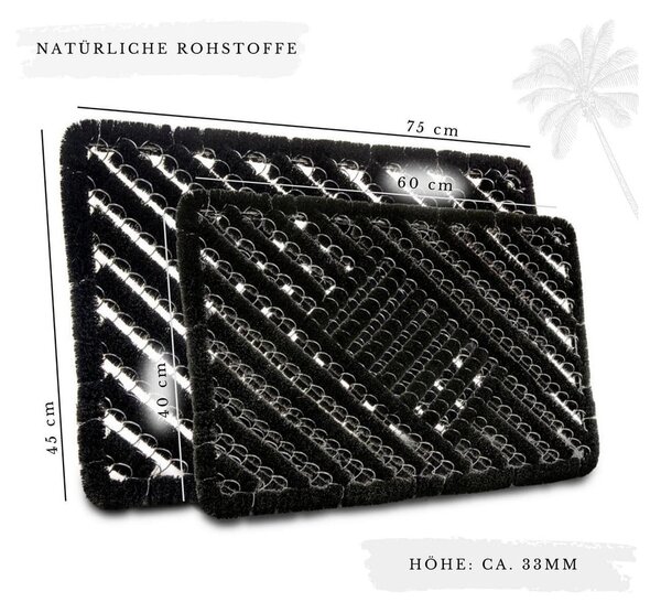 Stuoia di cocco 40x60 cm Coco Black - Hanse Home