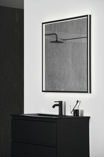 Lavabo nero opaco in ceramica 84x46 cm Silk Black - Ideal Standard