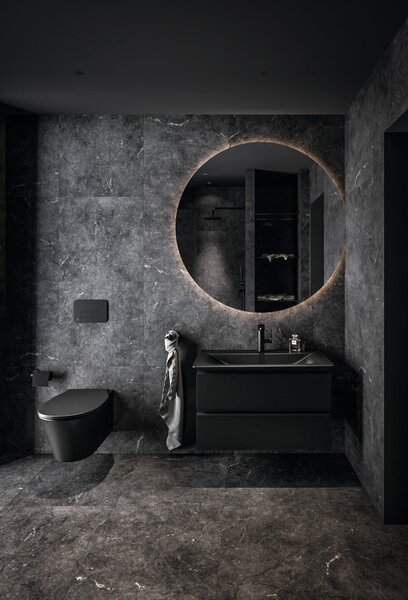 Lavabo nero opaco in ceramica 84x46 cm Silk Black - Ideal Standard