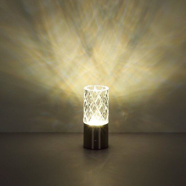 Globo Lampada da tavolo LED Lunki, color ottone, altezza 19 cm, CCT