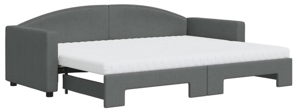 VidaXL Divano letto estraibile con materasso Grigio scuro 80x200 cm Tessuto