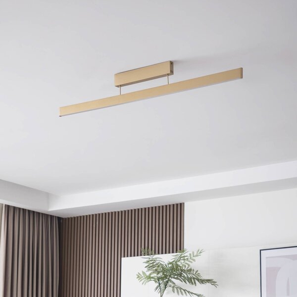 Plafoniera smart Mylosh Lucande, dimmerabile, Ottone / Oro, Soggiorno / Sala da pranzo, Alluminio, Moderno