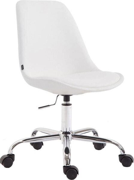 Sedia da ufficio in Pelle finta - Sedia da ufficio - Design ergonomico e regolabile in altezza. Colore: bianco