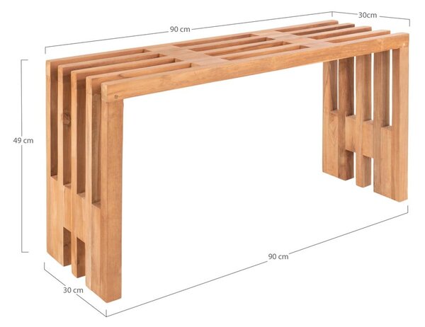 Panchina da giardino in legno di teak , 90 x 30 cm Benidorm - House Nordic