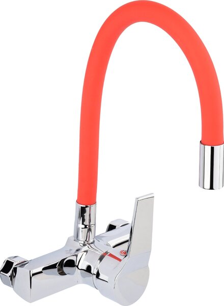 Rubinetti da cucina, rubinetti flessibili da parete, rosso, rubinetto, rubinetto per lavello, miscelatore