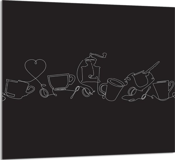 PIATTO IN VETRO PER CUCINA 65x60 Nero