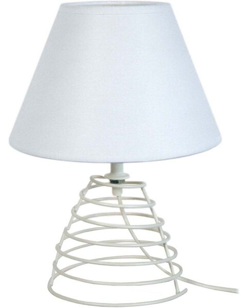 Lampade d'ufficio Tosel lampada da comodino tondo metallo bianco avorio