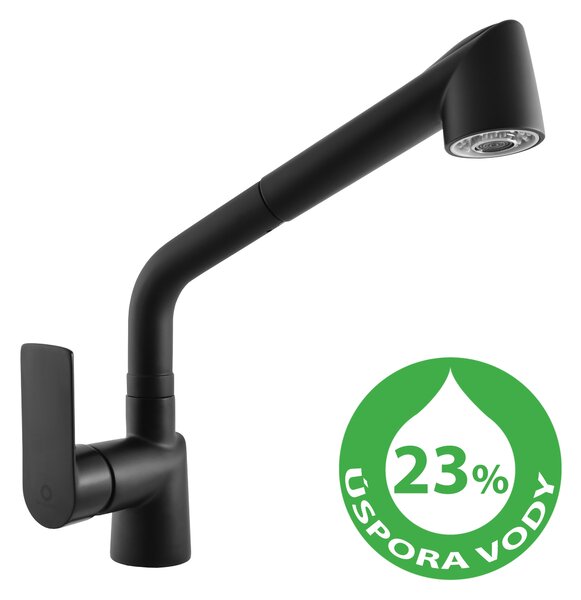 Rubinetto da cucina RAV Slezák Vltava VTE411.0CMAT nero con doccia