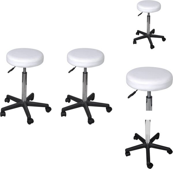 VidaXL Sgabello da ufficio 2 pz. Bianco 35,5x84 cm in Pelle finta - Sedie da ufficio