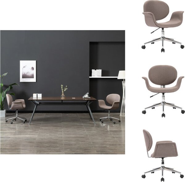 VidaXL Sedia da ufficio girevole in tessuto taupe - Sedie da ufficio