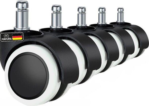 ROLLIX rotelle per sedie da ufficio rotelle per pavimenti duri rotelle per sedie rotelle silenziose e senza graffi 11mm set di 5