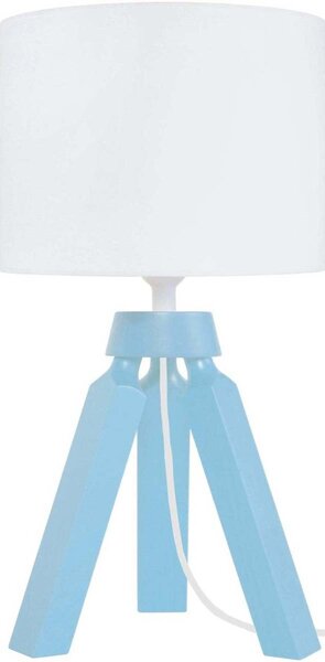 Lampade d’ufficio Tosel lampada da comodino tondo legno blu e bianco