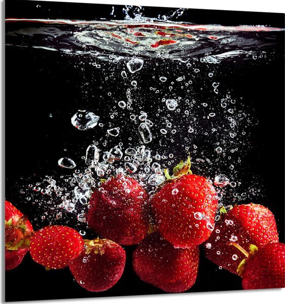 PIATTO IN VETRO PER CUCINA 60x65 Fragole