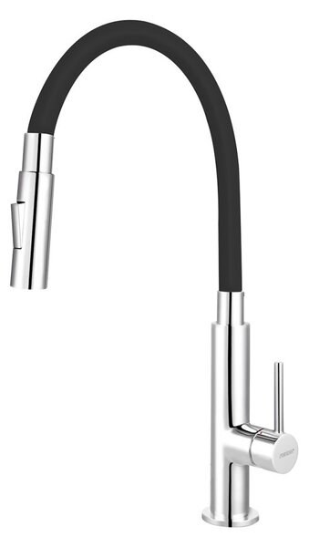 Miscelatore per lavello Ferro con braccio flessibile nero 70730,0C