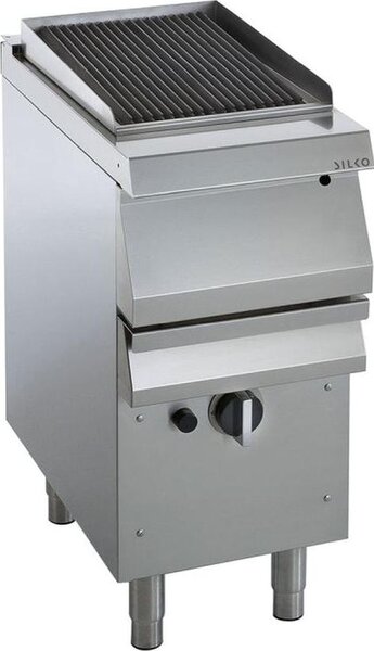 Griglia a vapore a gas KBS da 7,5 kW con vaschetta dell'acqua e valvola di scarico, base chiusa