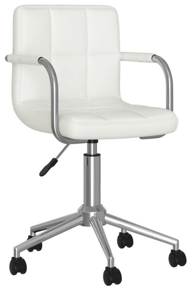 VidaXL Sedia da ufficio girevole in Pelle finta bianca