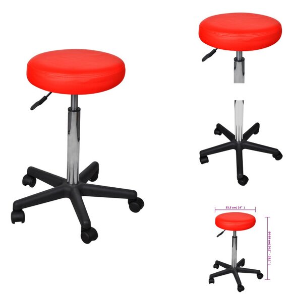 VidaXL Sgabello da ufficio rosso - Sedie da ufficio