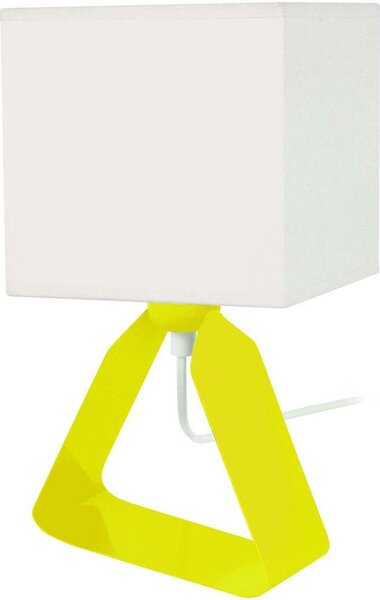 Lampade d’ufficio Tosel lampada da comodino cuadrado metallo giallo e bianco