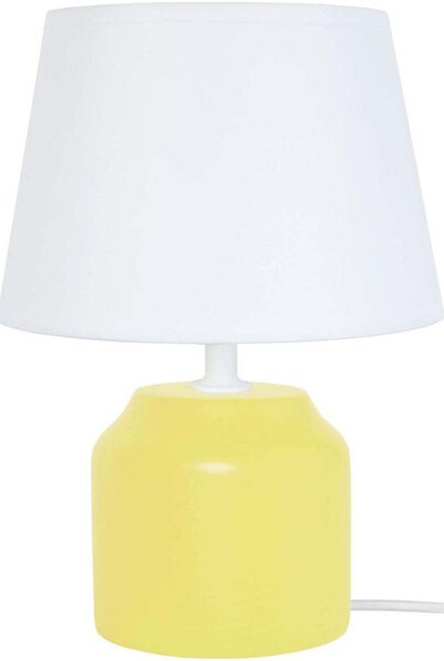 Lampade d’ufficio Tosel lampada da comodino tondo legno giallo e bianco
