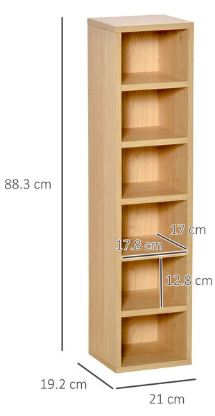 Homcom Scaffale Porta CD Set di 2 Pezzi con 6 Ripiani 102 CD da Casa in Legno MDF  Legno Naturale