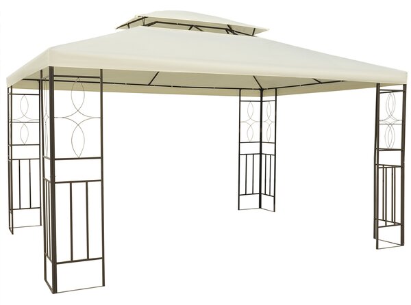 Gazebo da Giardino 300x400x270 cm Struttura in Metallo Telo Impermeabile Color Crema