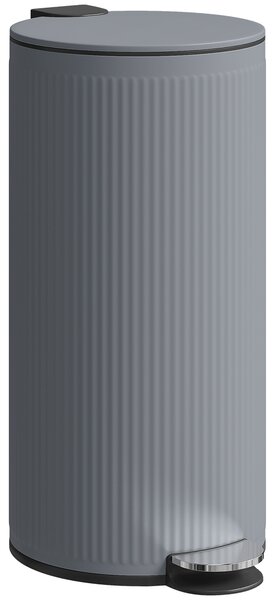 HOMCOM Bidone della Spazzatura 30 L con Coperchio Softclose e Pedale, Contenitore Interno in Metallo, Grigio, 36 x 30 x 60,5 cm | Aosom Italy