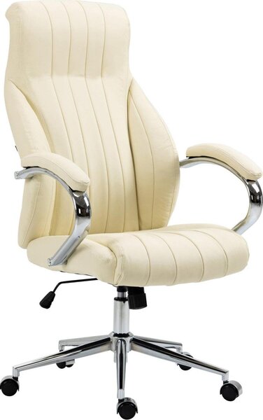 Sedia da ufficio in pelle - sedia da ufficio - sempre comoda | colore: crema