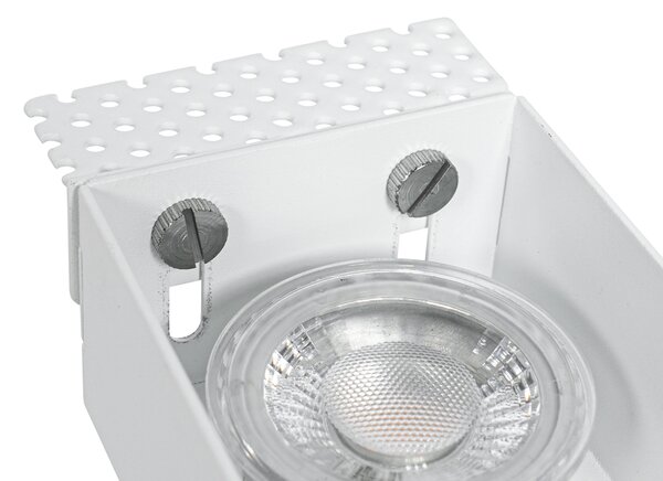 Set di 6 faretti incasso bianchi GU10 50mm 2 luci senza cornice - Oneon