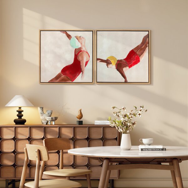 HOMCOM Set di 2 Quadri su Tela Moderni, Stampa Artistica da Parete con Ganci Inclusi, 40x40 cm | Aosom Italy