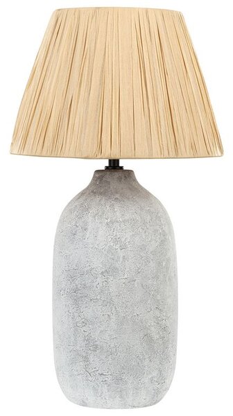 Lampada da tavolo in ceramica grigia 56 cm Paralume a cono in carta  naturale Comodino Soggiorno Camera da letto Illuminazione Beliani