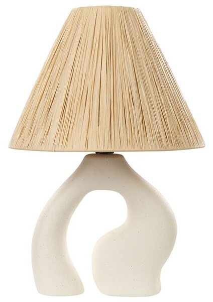 Lumetto Ceramica Marrone e Paralume Cappuccino Martin Trio Lighting