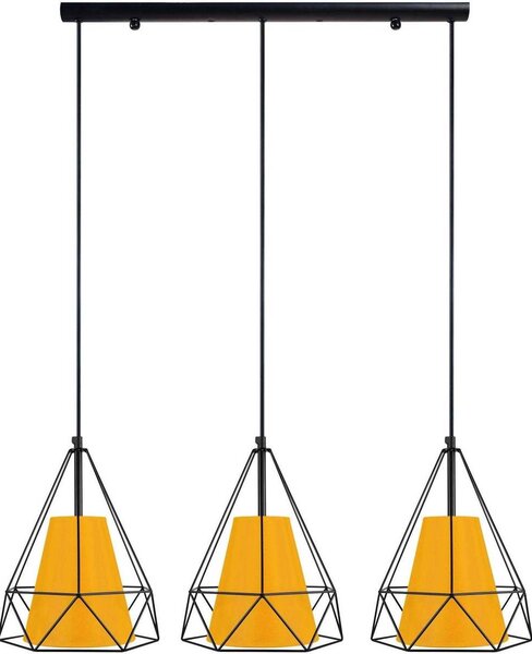 Lampadari, sospensioni e plafoniere Tosel Lampada da Soffitto tondo metallo nero e giallo