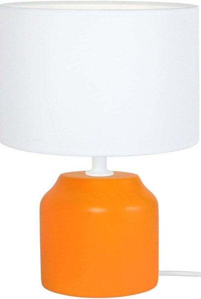 Lampade d’ufficio Tosel lampada da comodino tondo legno arancio e bianco
