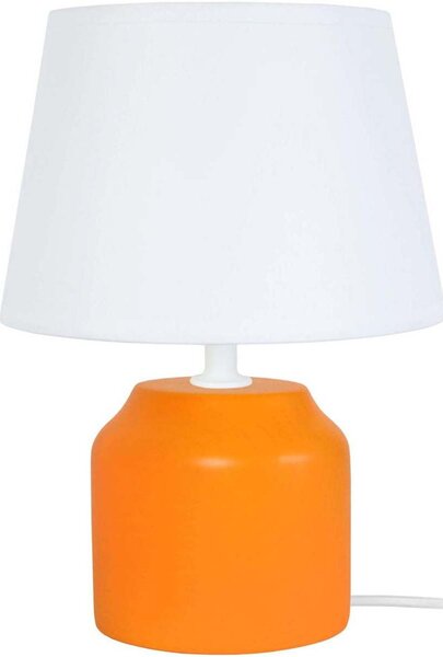 Lampade d’ufficio Tosel lampada da comodino tondo legno arancio e bianco