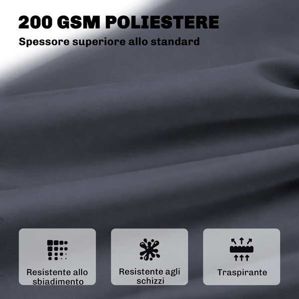 Outsunny Cuscino da Giardino in Stile Capitonné con 6 Lacci, in Cotone e Poliestere, 150x98x8 cm, Grigio Scuro | Aosom Italy