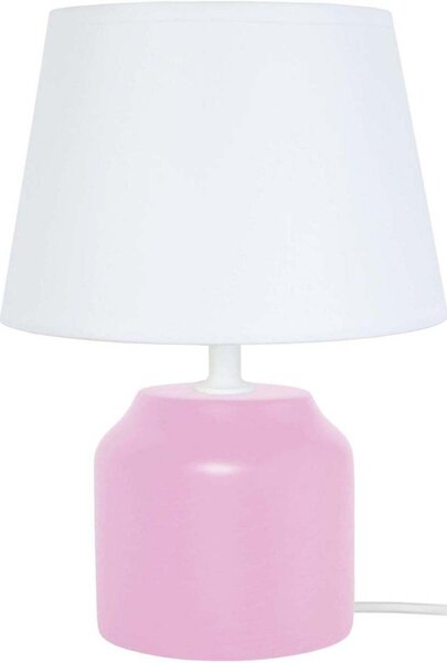 Lampade d’ufficio Tosel lampada da comodino tondo legno rosa e bianco