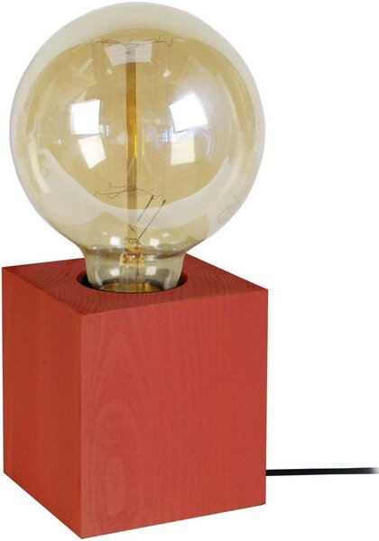 Lampade d’ufficio Tosel lampada da comodino tondo legno rosso