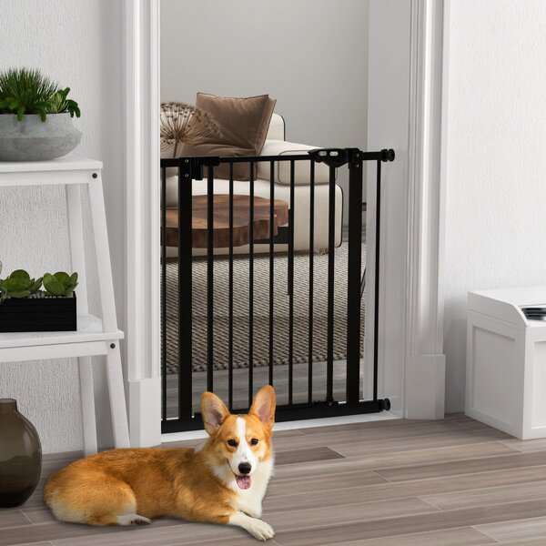PawHut Cancellino per Cani e Animali Domestici con Chiusura Automatica per Scale e Ingressi, 68x77 cm, Nero | Aosom Italy